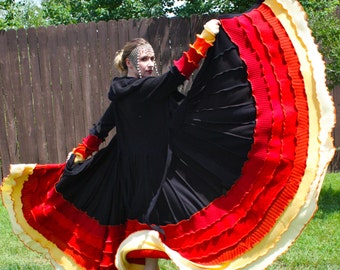 Recycled Sweater Coat with a Medieval Liripipe Hood by SnugglePants- Fire Dance- Custom