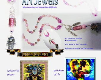 Art Jewel Necklace Handmade Jewelry Gifts - JustOneMoreGirl ref# JOMG 1