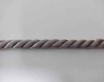 Cord, SIX YARDS, Gray Cord, Gray Satin Cord, Satin Cord, Twist Cord, Gray Twist Cord, Grey Cord, Grey Twist Cord, Grey Satin Cord