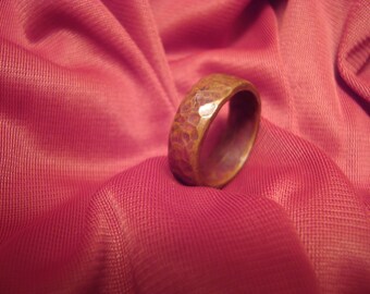Ring--Size 8--Hand Hammered Solid Copper