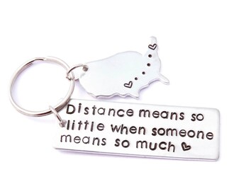 Long distance relationship keychain - Long distance love - Long distance boyfriend gift - Long distance best friend gift - Going away gift -