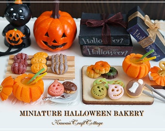 1:6 Miniature Food Donuts Miniature Halloween Pumpkin Bakery Pastry Drinks Blythe Barbie yosd bjd Dolls Playscale Fake Food Mini Small Tiny