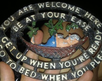 Vintage Humorous Pot Metal Trivet