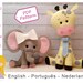 Felt Pattern Olivia & Jack, Softie pattern animal, plush pattern elephant and giraffe, pdf sewing pattern by Superskattig