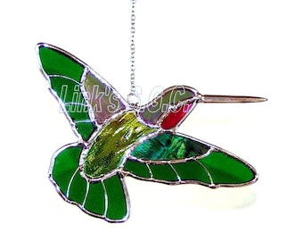 Stained Glass Hummingbird Sun Catcher