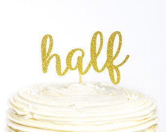 Half Birthday Glitter Number Cake Topper, Cake Topper, Glitter Cake Topper, Birthday Cake, Birthday Cake Topper, 1/2 Birthday, Half Birthday
