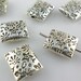 24/240pcs Tibetan silver Flat rectangle flower Spacer Beads 9x10mm