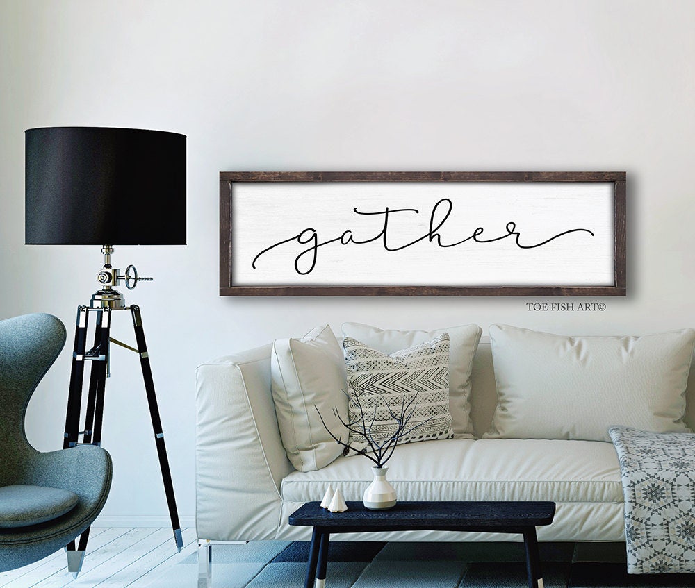 Gather Sign Kitchen Sign Wood Gather Sign Framed Gather