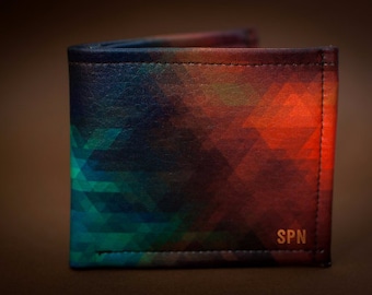 Mens personalized leather wallet for men, Colorful leather wallet, Mens wallet, Gift for men, Anniversary gifts, personalized gift