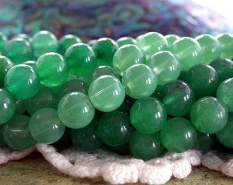 8mm Green Aventurine Beads, Dyed Stone Beads, Semi Precious Stone Beads, Green Stone Beads SP-287