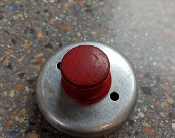 Vintage Round Cookie Biscuit Donut Cutter with Red Peg Handle and Removable Inner Circle Cutter