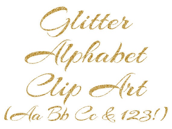 Gold Alphabet Clipart Gold Glitter Letters Numbers Clipart