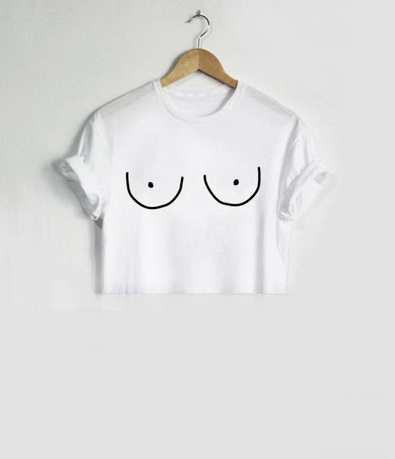 Titties Funny Womens Boobs Crop T Shirt Sas