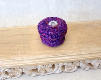 Crystal Flower Basket - Purple Lover Silk Tapestry Basket with Embellished Lid - Unique Valentine's, Mother's Day, Wedding Anniversary Gift