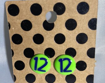 Seahawks 12th Fan Perler Bead Earrings