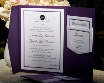 Custom Pocketfold Wedding Invitations - Design Your Own