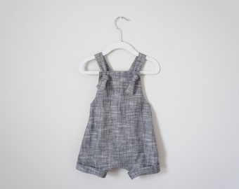 Linen boy overalls, Overalls romper, clothes for boys, linen romper for baby boy, gray romper for boy
