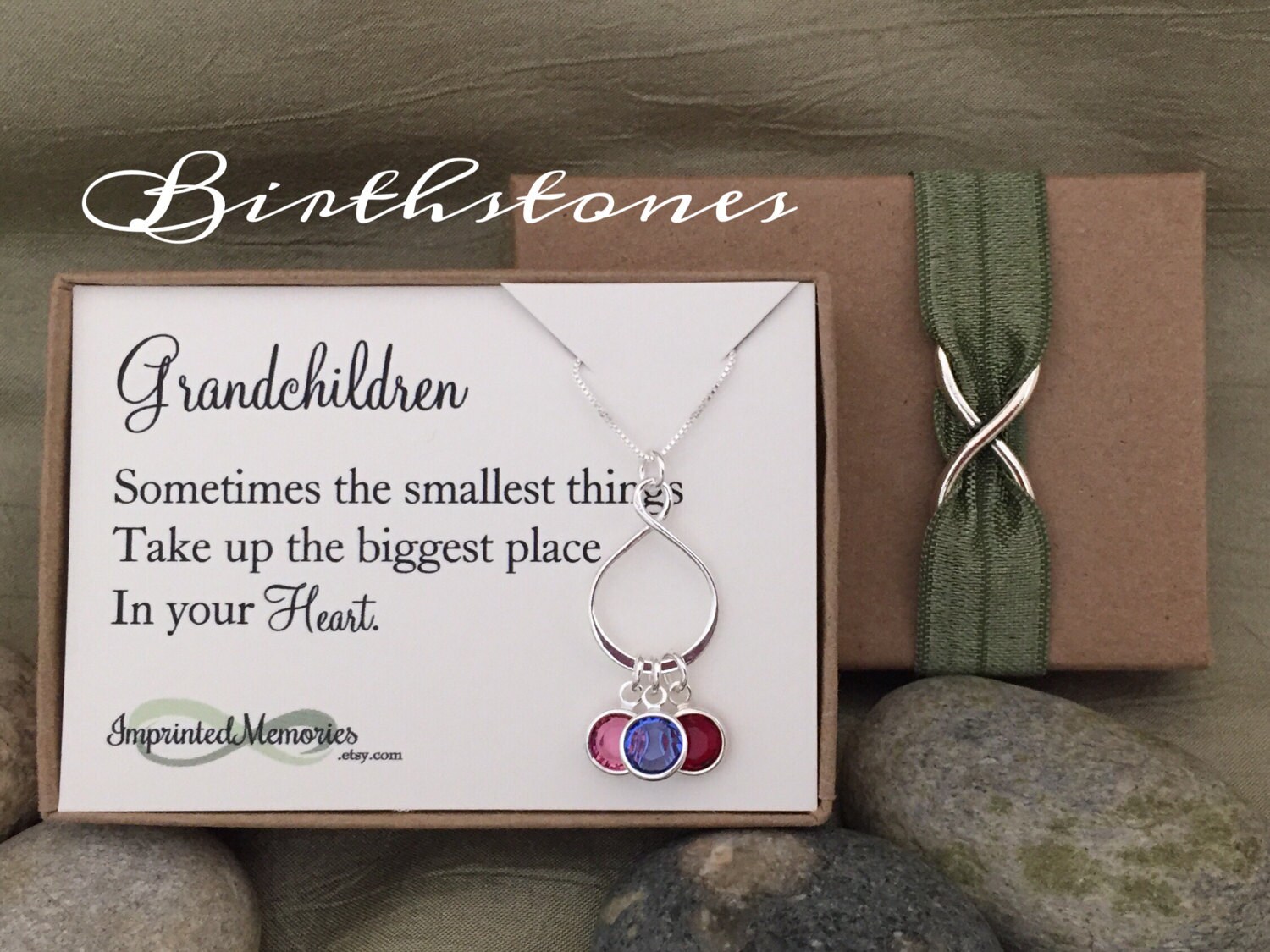 Grandma Jewelry Gift from grandchildren necklace Sterling