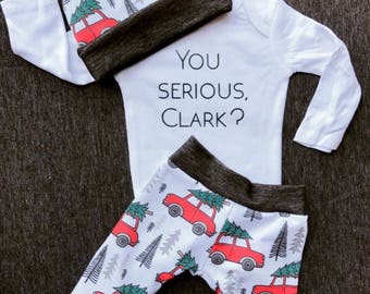 Christmas Vacation-christmas baby-take home outfit-coming home outfit- newborn outfit-fall baby-holiday baby-infant clothing-baby shower
