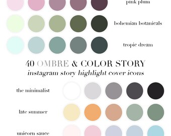 Instagram Story Highlights Icons - Ombre & Color Story