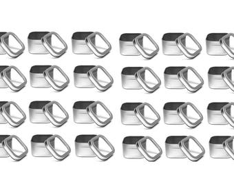 24 pcs 4 oz. Clear Top Square Tins