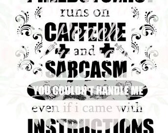 This Phlebotomist runs on caffeine and sarcasm SVG FILE