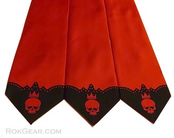 RokGear Neckties - 3 Mens skull neckties print to order in colors of your choice