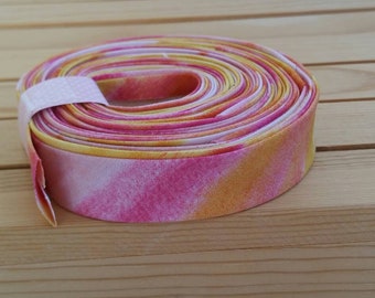 1/2" Double fold Bias tape binding, water color sunset