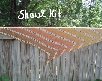 Atiru Shawl - SHAWL KIT -- Color Changing Cotton yarn (200 gr/960 yards)