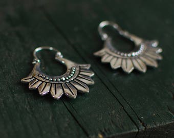 Flower power small earrings - Silver -