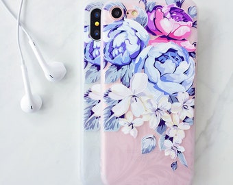 Floral Bloom Soft Silicone iPhone Case - iPhone 6, 6s, 6 Plus, 6s Plus, 7, 7 Plus, 8, 8 Plus, X