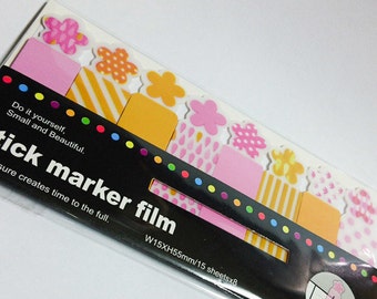 PVC Kawaii Cute Pastel Flowers mini sticky note