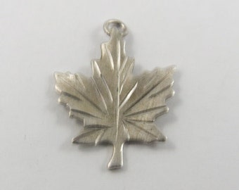 Maple Leaf Sterling Silver Charm or Pendant.