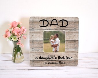 Fathers Day Gift from Daughter Photo Frame Wood Personalized Gift for Dad Picture Frame 4 x 6 Wall Decor Daddy and Me