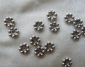 SALE!! Bead, antiqued silver-finished "pewter" (zinc-based alloy), 6x1mm double-sided rondelle, Pack Of 20 beads. SALE!!