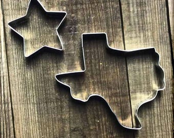 Set of Large Texas and Star Metal Cookie Cutters #NAWK106
