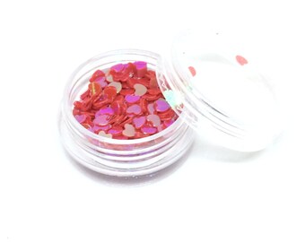 Red Heart Shaped Glitter