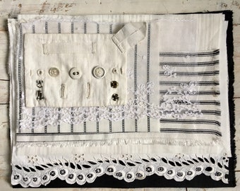 Vintage french fabric scrap bundle