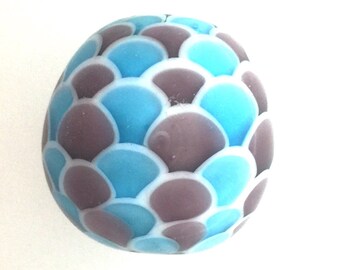Lamp work Glass Bead Mauve and Turquoise