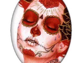 18x25cm, calavera, skull cabochon