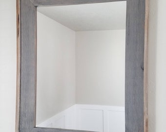 Mirror w/Reclaimed wood Edge (Weathered Gray)