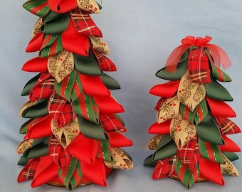 Ribbon Trees - Red, Green, Plaid and Brocade