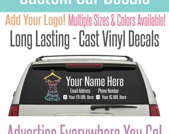 Custom Car Decal - Available in Color too! - LLR Vehicle Car Decal - LLR Vinyl Car Decal