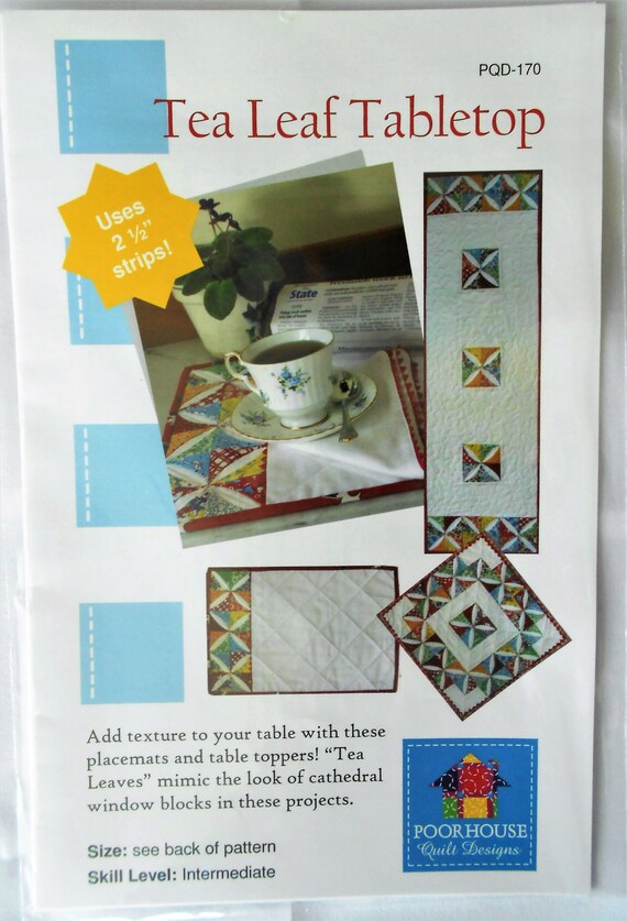 Tea Leaf Tabletop pattern by Poorhouse Quilt Designs