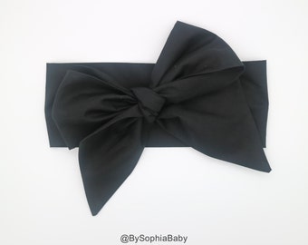 Baby Head Wrap, Baby Headwrap, Black Baby Headband, Baby Turban, Toddler HeadWrap, Girls Bow Headwrap Turban, Baby Bow Head wrap, 2244