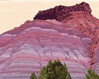 Petrified Forest National Park, Arizona - Painted Desert - Lantern Press Artwork (Art Print - Multiple Sizes Available)