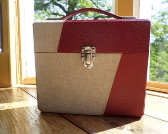 Vintage platenkoffer * 7" record case * 7" vinyl carry case * 45 s record case * boîte à musique, original 1960s