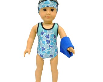 4 piece Swimsuit set for 18 inch dolls