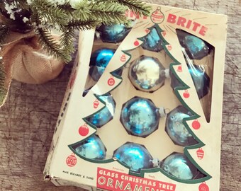 Vintage Shiny Brite Ornaments with Box