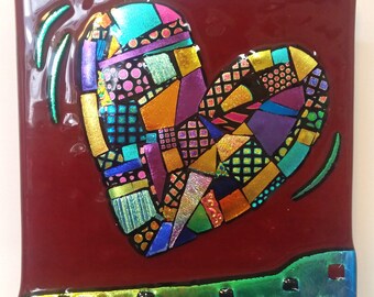 Quilt Pattern Heart Tile